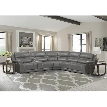 Power Reclining Sectional with Power Headrests and USB Ports